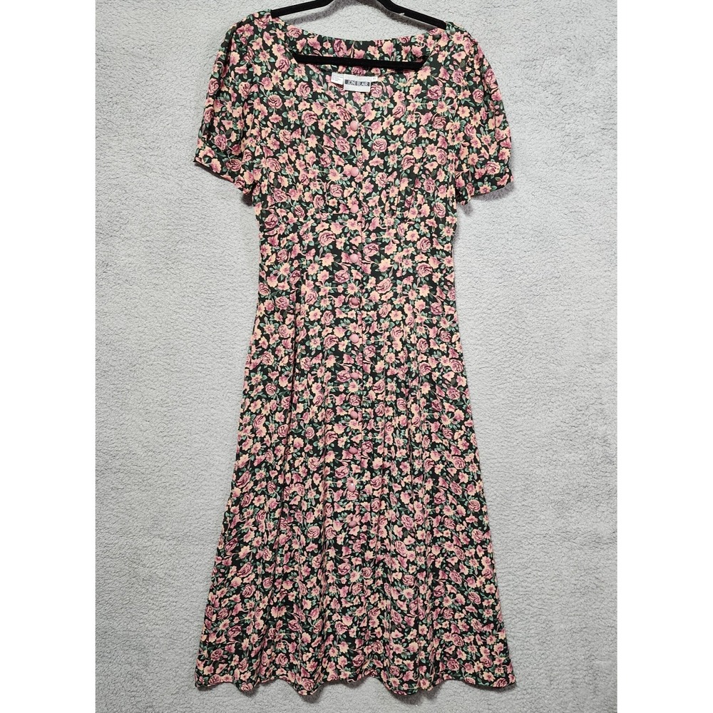 Joni Blair Womens Dress Floral Vintage Size 13 Emperor Waist 80's
